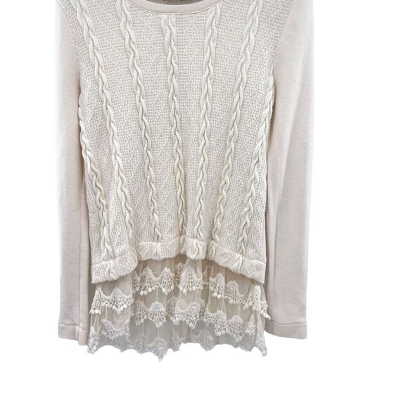 Anthropology Sunday in Brooklyn braided front ruffle lower part of pullover swea - Picture 9 of 16